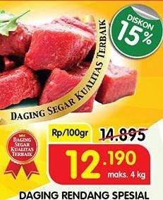 Promo Harga Daging Rendang Sapi Spesial per 100 gr - Superindo