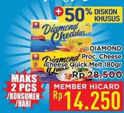 Promo Harga Diamond Keju Cheddar/Quick Melt  - Hypermart