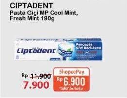 Promo Harga Ciptadent Pasta Gigi Maxi 12 Plus Cool Mint, Fresh Mint 190 gr - Alfamart