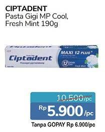 Promo Harga CIPTADENT Pasta Gigi Maxi 12 Plus Fresh Mint, Cool Mint 190 gr - Alfamidi