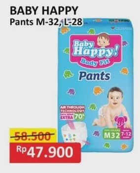 Promo Harga Baby Happy Body Fit Pants M32, L28 28 pcs - Alfamart