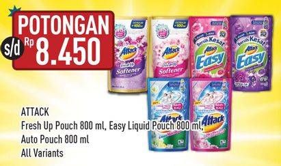 Promo Harga ATTACK Fresh Up Softener/Easy Detergent Liquid/Auto  - Hypermart