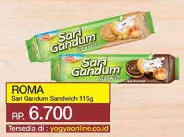 Promo Harga ROMA Sari Gandum Susu Cokelat, Peanut Butter 115 gr - Yogya