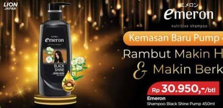 Promo Harga Emeron Shampoo Black Shine 340 ml - TIP TOP