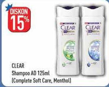 Promo Harga CLEAR Shampoo Complete Soft Care, Ice Cool Menthol 125 ml - Hypermart