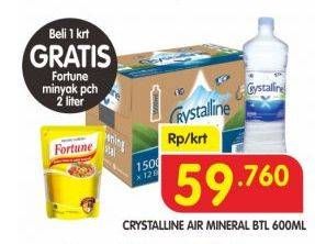 Promo Harga CRYSTALLINE Air Mineral 600 ml - Superindo