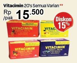 Promo Harga VITACIMIN Vitamin C - 500mg Sweetlets (Tablet Hisap) All Variants 20 pcs - Carrefour