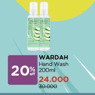Promo Harga WARDAH Nature Daily Aloe Hydramild Hand Wash 200 ml - Watsons