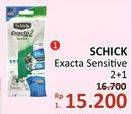 Promo Harga SCHICK Exacta Sensitive 3 pcs - Alfamidi