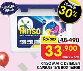 Promo Harga Rinso Kapsul Matic Konsentrat All Variants 168 gr - Superindo