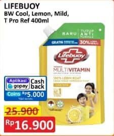 Promo Harga Lifebuoy Body Wash Cool Fresh, Lemon Fresh, Mild Care, Total 10 400 ml - Alfamart