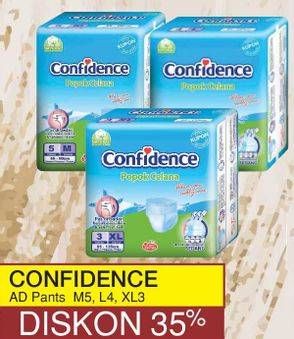 Promo Harga Confidence Adult Diapers Pants M5, L4, XL3  - Yogya
