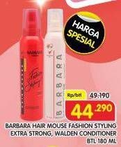 Promo Harga Barbara Hair Mousse Extra Strong, Walden 180 ml - Superindo