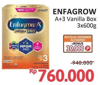 Promo Harga Enfagrow A+3 Susu Bubuk Vanilla 1800 gr - Alfamidi