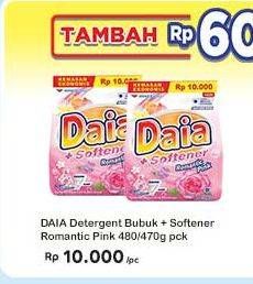 Promo Harga Daia Deterjen Bubuk + Softener Pink 565 gr - Indomaret