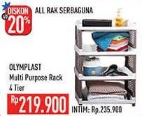 Promo Harga OLYMPLAST Multi Purpose Rack 4 Tier  - Hypermart