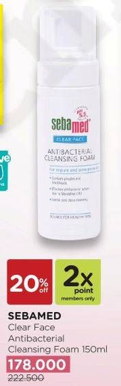 Promo Harga SEBAMED Clear Face Cleansing Foam Anti Bacterial 150 ml - Watsons