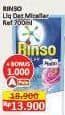 Promo Harga Rinso Liquid Detergent + Molto Micellar Soft 700 ml - Alfamart