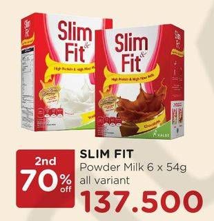 Promo Harga SLIM & FIT Powder Milk All Variants per 6 sachet 54 gr - Watsons