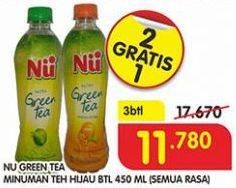 Promo Harga NU Green Tea Green Tea, All Variants per 3 botol 450 ml - Superindo