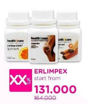 Promo Harga Erlimpex H+ C Cetop Zinc/Osamin Kapsul/Health+Care Calc-Os Plus  - Watsons