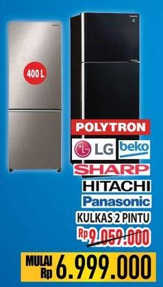 Promo Harga Polytron/LG/Beko/Sharp/Hitachi/Panasonic Kulkas 2 Pintu  - Hypermart