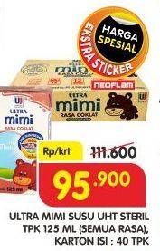 Promo Harga ULTRA MIMI Susu UHT Cokelat per 40 tpk 125 ml - Superindo