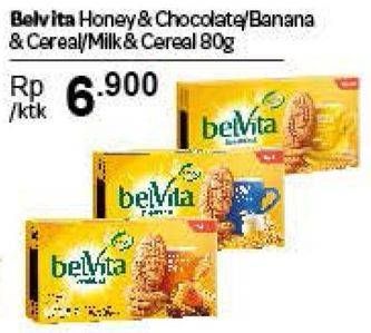 Promo Harga BELVITA Biskuit Breakfast Honey Chocolate, Banana Cereal, Milk Cereal 80 gr - Carrefour