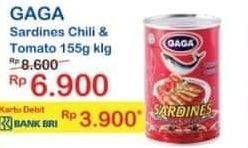 Promo Harga GAGA Sardines In Tomato Sauce Chilli/ Tomat Dan Cabe 155 gr - Indomaret