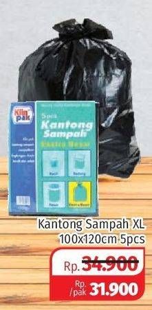 Promo Harga KLINPAK Kantong Sampah 100 X 120 Cm 5 pcs - Lotte Grosir