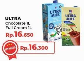 Promo Harga Ultra Milk Susu UHT Coklat, Full Cream 1000 ml - Yogya