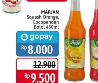 Promo Harga MARJAN Syrup Squash Orange, Coco Pandan 450 ml - Alfamidi