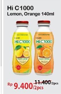 Promo Harga HI C 1000 Real Non Carbonated Vitamin C Drink Lemon, Orange 140 ml - Alfamart