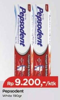 Promo Harga PEPSODENT Pasta Gigi Pencegah Gigi Berlubang White 190 gr - TIP TOP