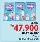 Promo Harga Baby Happy Body Fit Pants S38+2, M32, L28 28 pcs - Alfamart