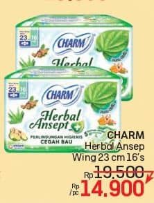 Promo Harga Charm Herbal Ansept+ Wing 23cm 16 pcs - Lotte Grosir