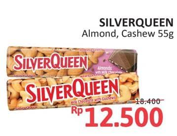 Promo Harga Silver Queen Chocolate Almonds, Cashew 58 gr - Alfamidi