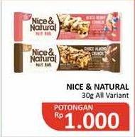 Promo Harga NICE & NATURAL Nut Bar All Variants 30 gr - Alfamidi