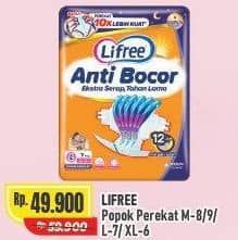 Promo Harga Lifree Popok Perekat Menyerap dan Kering L7, M8, M9, XL6 6 pcs - Alfamart