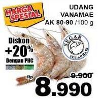 Promo Harga Udang Vanamae AK 80-90 per 100 gr - Giant