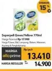 Promo Harga Super Pell Pembersih Lantai Fresh Apple, Lemon Ginger 770 ml - Carrefour