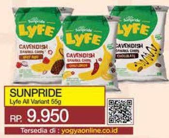 Promo Harga Sunpride Lyfe Cavendish Banana Chips All Variants 55 gr - Yogya