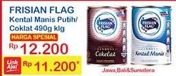 Promo Harga FRISIAN FLAG Susu Kental Manis Putih, Cokelat 490 gr - Indomaret