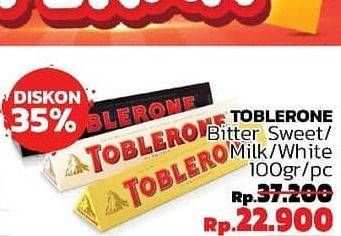 Promo Harga TOBLERONE Chocolate Bitter Sweet, Milk, White 100 gr - LotteMart