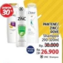 Promo Harga PANTENE/DOVE/ZINC Shampoo 290ml - 320ml  - LotteMart