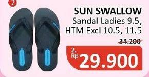 Promo Harga Sun Swallow Sandal Jepit Ladies, 10.5, 11.5, 9.5  - Alfamidi
