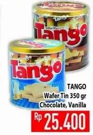 Promo Harga TANGO Wafer Chocolate, Vanilla Milk 350 gr - Hypermart