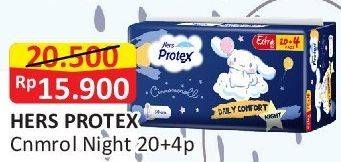 Promo Harga Hers Protex Comfort Night Wing 30cm 24 pcs - Alfamart