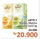 Promo Harga Latte 7 Latte Mango, Matcha Latte per 5 pcs 22 gr - Alfamidi