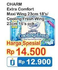 Promo Harga CHARM Extra Comfort Cooling Fresh 23cm 16s/ Maxi 23cm 18s  - Indomaret